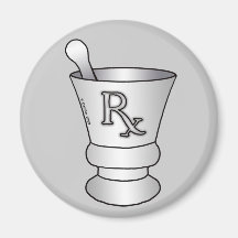 RX Mortar Pestle Fridge Magnet