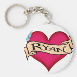 Ryan - Custom Heart Tattoo T-shirts & Gifts Key Chains