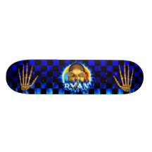 Ryan skull blue fire Skatersollie skateboard