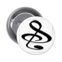 "S", "&", And/Or Treble Clef Musical Note Pinback Button