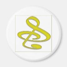 "S", "&", And/Or Treble Clef Musical Note Refrigerator Magnet