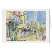 S. Congress at Monroe St., Austin, Texas Greeting Card