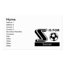 S est pour le football cartes de visite professionnelles