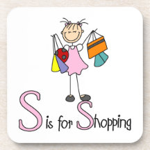 S is for Shopping Beverage Coaster