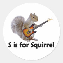 S is for Squirrel Round Stickers