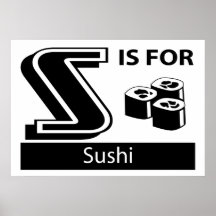 S Is For Sushi Print
