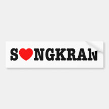 S❤NGKRAN ~ Heart (Love) Songkran Bumper Stickers