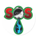 S.O.S. Oil Barrel Earth stickers