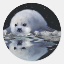 S.O.S. Save Our Harp Seals Wildlife Supporter Round Sticker