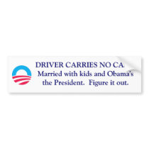 S-RoundObamaSymbol, DRIVER CARRIES NO CASH.Marr... Bumper Sticker