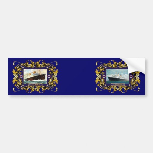S.S. Columbus Vintage Steamship Passenger Ship Bumper Stickers