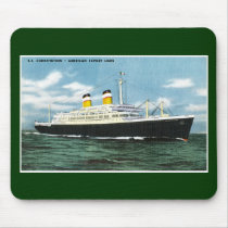 S.S. Constitution American Express Lines Vintage Mousepad