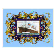 S.S. Manhattan Vintage Steamship Ship Post Cards