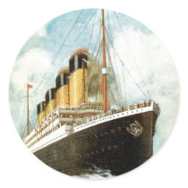 S.S. Titanic at Sea Round Sticker
