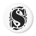 S with heart Magnet