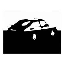 Saab 900 SPG/Aero - Black on light postcard