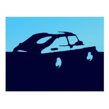 Saab 900 SPG/Aero - Lt blue on dark postcard