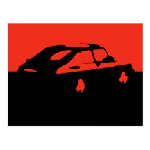 Saab 900 SPG/Aero - Red on dark postcard