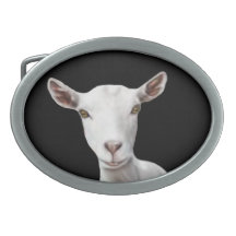 Saanen Dairy Goat Belt Buckle