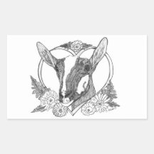 Sable Head in Heart Sticker