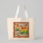 Sac ambre vintage de papillons et d'inséparables sacs