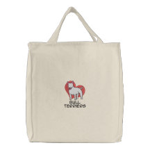 Sac brodé par bulls-terrier de coeur