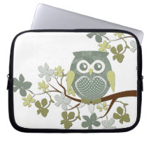 Sac de l'électronique de hibou d'arbre de polka trousses pour ordinateur portable