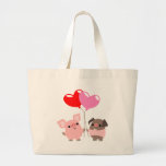 Sac embrouillé de coeurs (porcs de bande dessinée) sacs