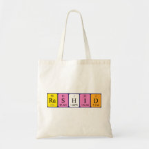 Sac fourre-tout à nom de table périodique de Rashi