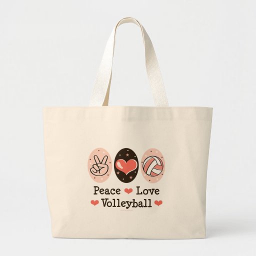 Sac fourre-tout à volleyball d'amour de paix