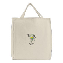 Sac fourre-tout brodé floral personnalisable