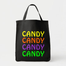 Sac fourre-tout coloré à Halloween de sucrerie