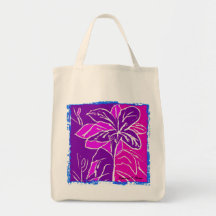 Sac fourre-tout magenta à épicerie de ketmie