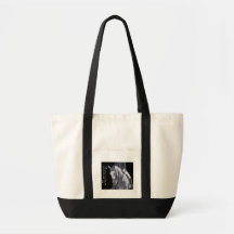 Sac fourre-tout noir et blanc à harmonie de cheval