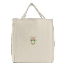 Sac fourre-tout réutilisable brodé par papillon à 