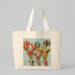 Sac jetant un coup d'oeil de trois girafes sacs