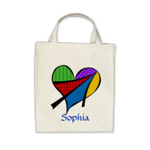 Sac lunatique de toile de coeur de cubisme