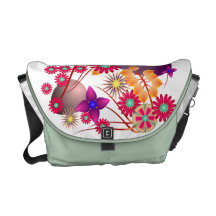 Sac messenger à Rickshaw de fleurs et de pierres d Sacoches