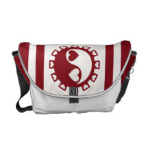 Sac messenger à ROUGE de COEURS de YIN YANG Sacoches