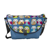 Sac messenger coloré à motif de hibou sacoches