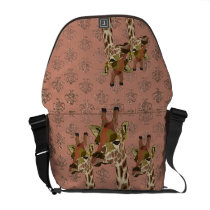 Sac messenger étincelant à rose de girafes de Rosa sacs messenger