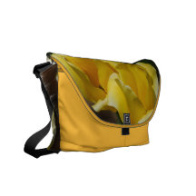 Sac messenger jaune à tulipes sacoches