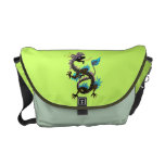 Sac messenger noir à Rickshaw d'image de dragon d' Sacoches
