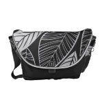 Sac messenger noir et blanc à beau feuille sacs messenger