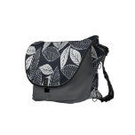 Sac messenger noir et blanc à beau feuille sacs messenger