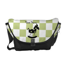 Sac messenger vert et noir à cheval de basculage besaces