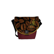 Sac messenger zéro à grains de café de monogramme  sacoches