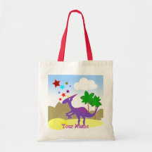 Sac pourpre Fourre-tout de dinosaure de bande dess