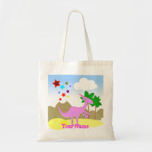 Sac rose Fourre-tout de dinosaure de bande dessiné