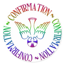 Sacrament of Confirmation - Descent of Holy Spirit Round Sticker